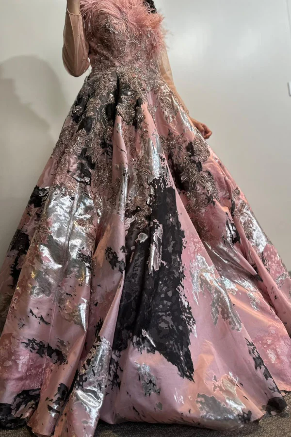 metallic sequinned gown - Image 3