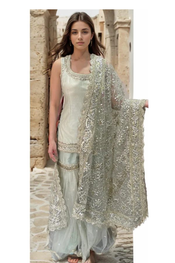 Mint sharara set - Image 2