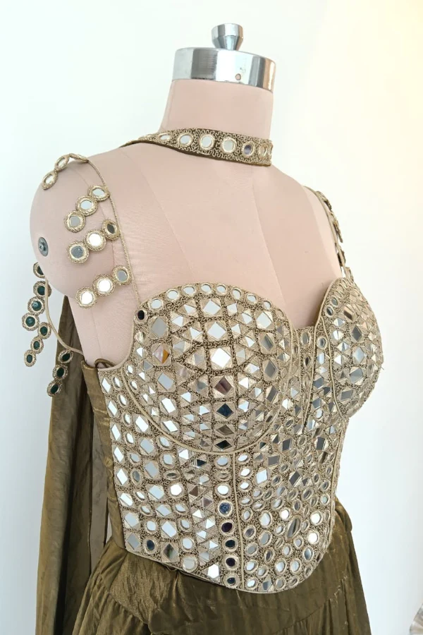 Mirror Work Corset lehenga - Image 4