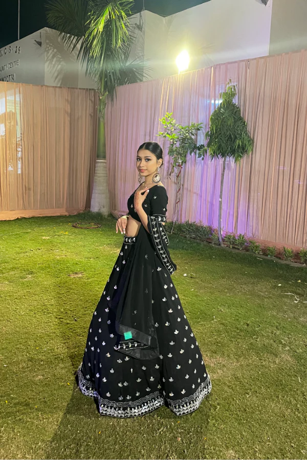 Black mirror work Lehenga