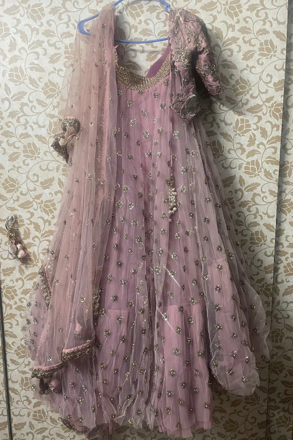 Mrunalini Rao Embellished Lilac Lehenga Set - Image 3