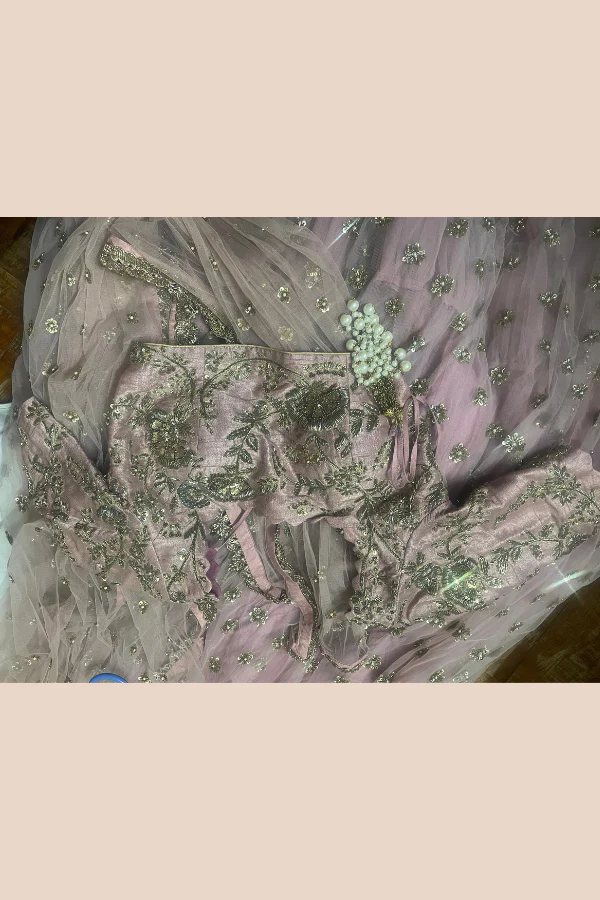 Mrunalini Rao Embellished Lilac Lehenga Set - Image 4