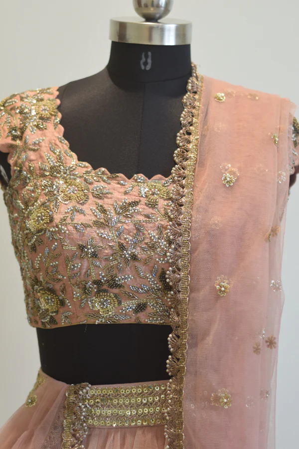 Mrunalini Rao Blush Pink Tulle Lehenga - Image 2