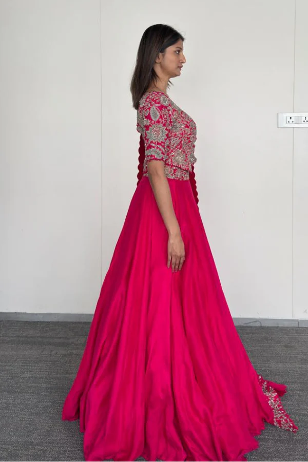 Mrunalini Rao Fuchsia Pink Embroidered Lehenga Set - Image 4