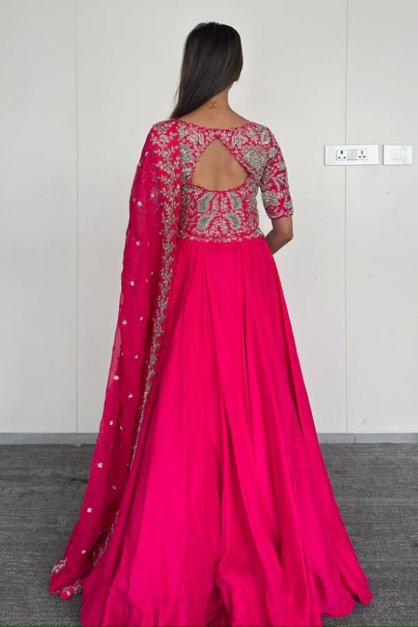 Mrunalini Rao Fuchsia Pink Embroidered Lehenga Set - Image 5