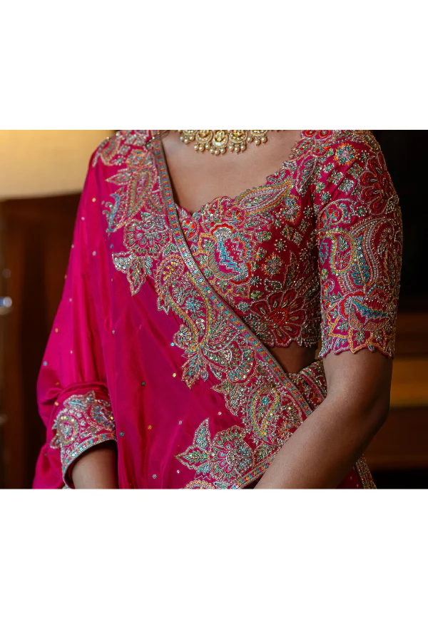 mrunalini rao pink bandhani lehenga - Image 4