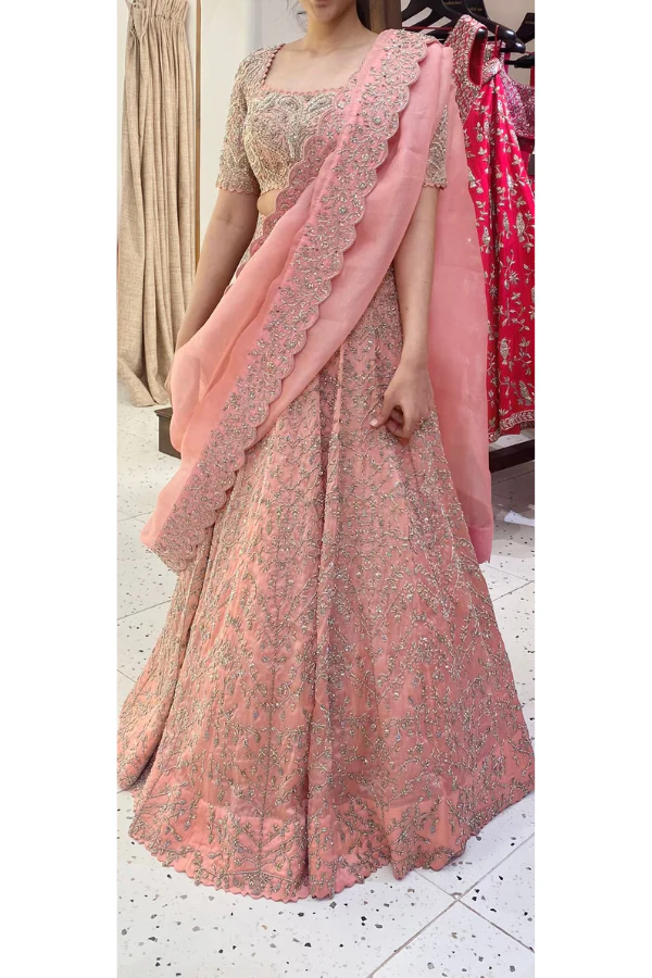 Mrunalini Rao pink raw silk zardosi lehenga set - Image 2