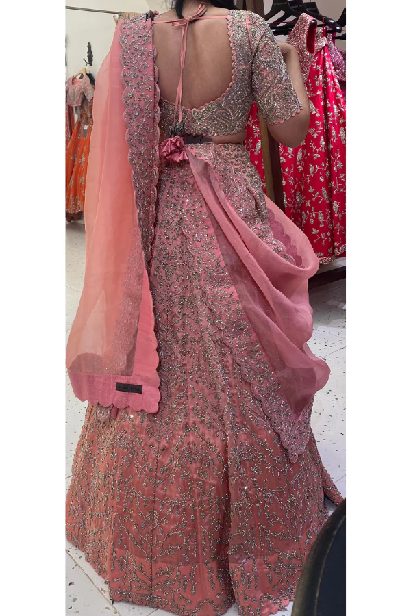 Mrunalini Rao pink raw silk zardosi lehenga set - Image 3
