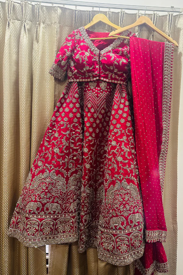 MRUNALINI RAO Red Embroidered Lehenga Set - Image 2