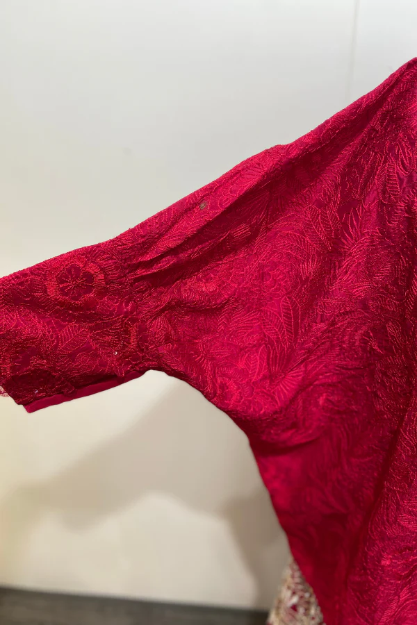 MRUNALINI RAO Red Pure Silk Embroidered Lehenga Set - Image 8