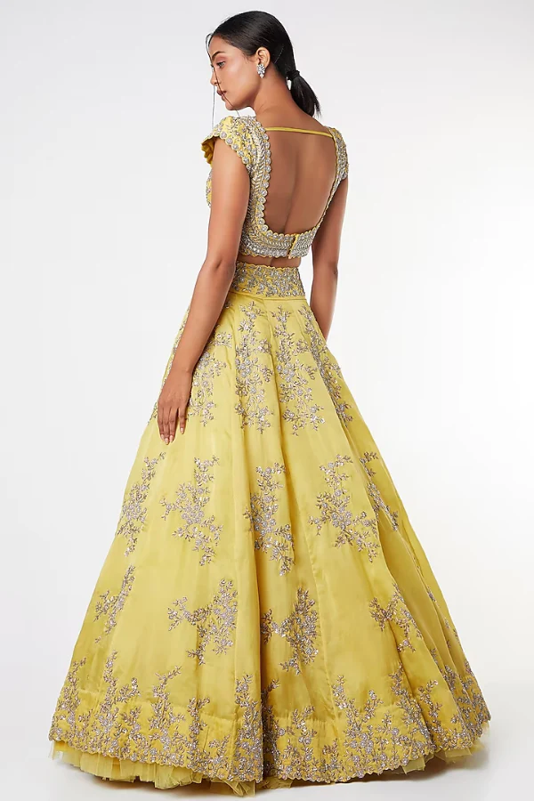 MRUNALINI RAO Yellow Embroidered Lehenga Set - Image 2