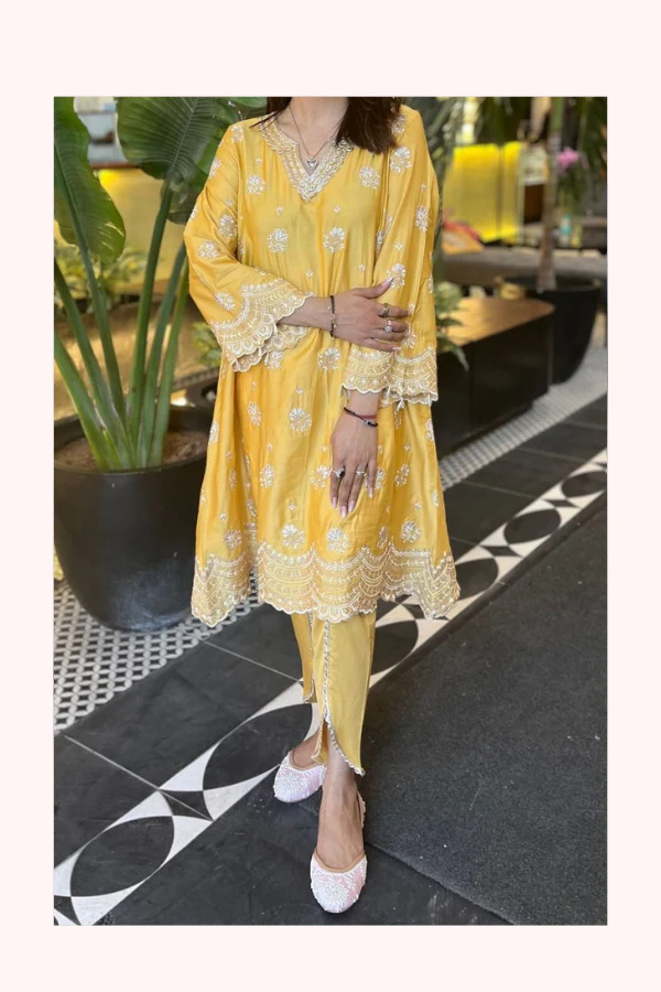 Mul Mul Embroidered Suit Set - Image 4