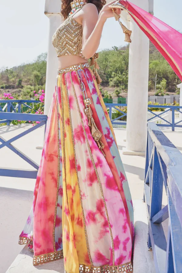 Multi Colour lehenga set - Image 3