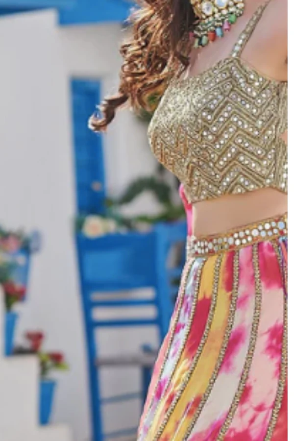 Multi Colour lehenga set - Image 5
