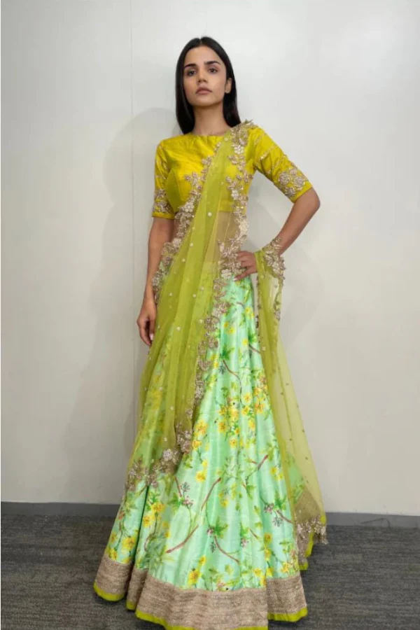 Mustard Floral lehenga set