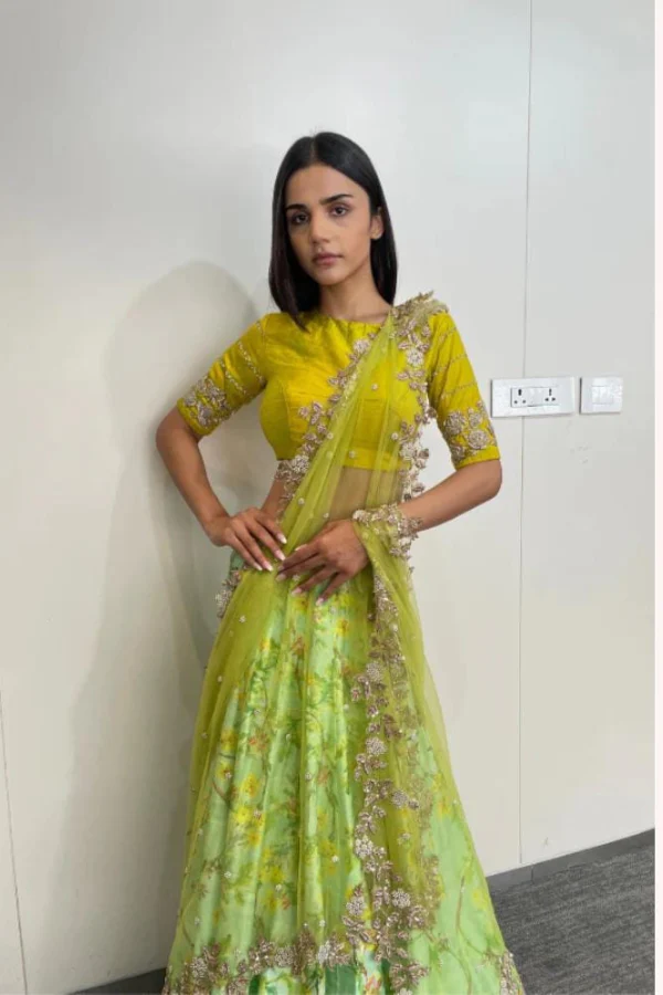 Mustard Floral lehenga set - Image 2