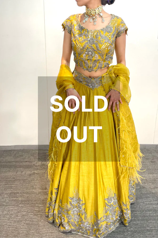 Mustard yellow lehenga set