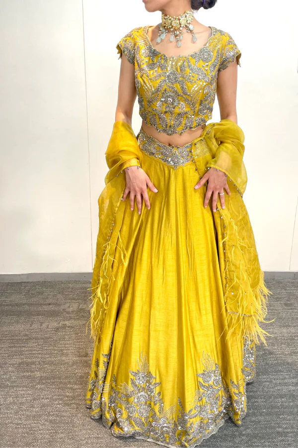 Mustard yellow lehenga set - Image 2