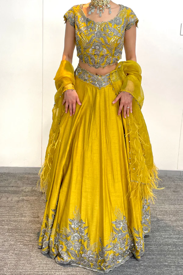 Mustard yellow lehenga set - Image 3