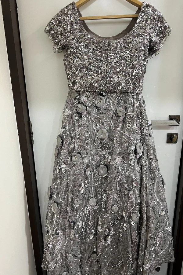 Nadine dhody silver embellished lehenga - Image 3
