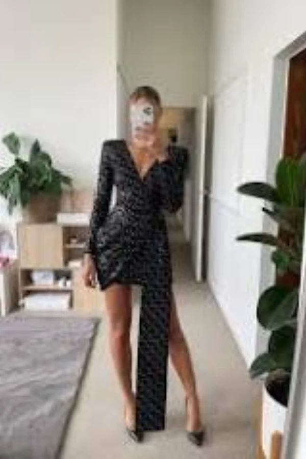 Nadine Merabi Black embellished dress - Image 2