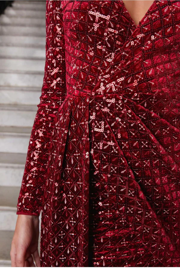 Nadini merabi red embellished dress - Image 3