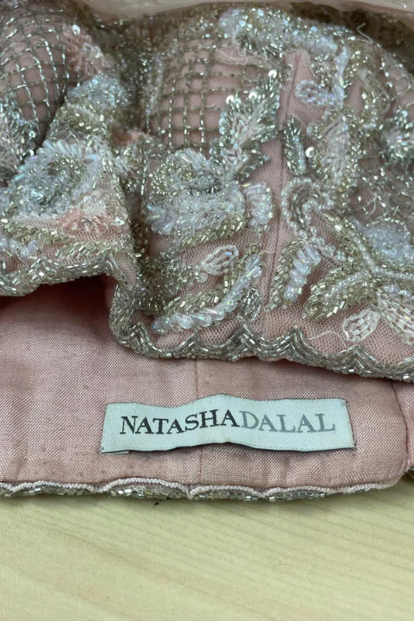 Natasha Dalal peach feather lehenga set - Image 4