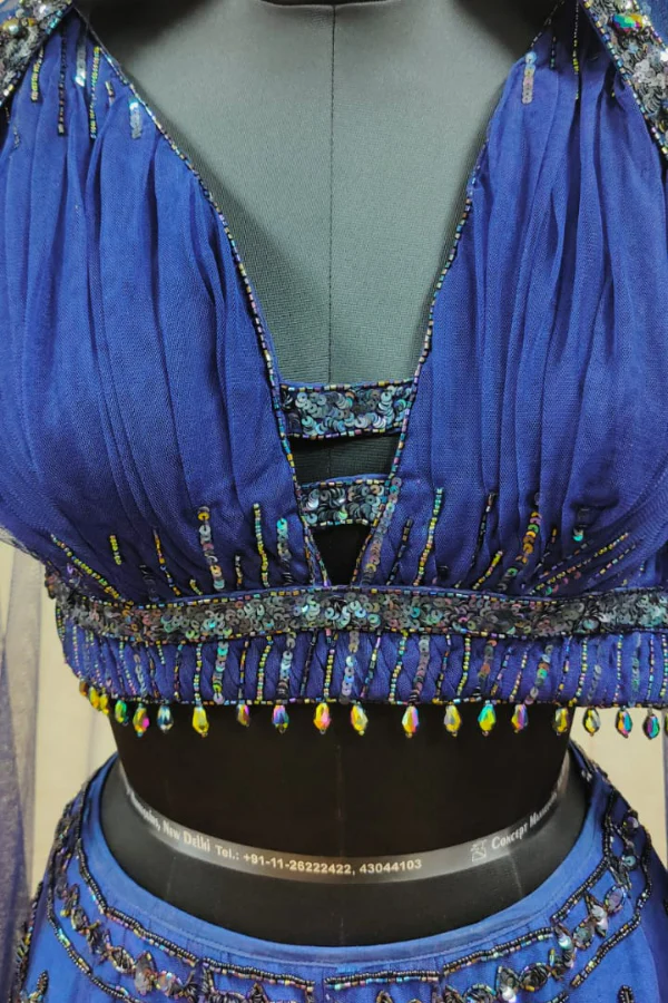 Navy Blue Embellished Lehenga - Image 5