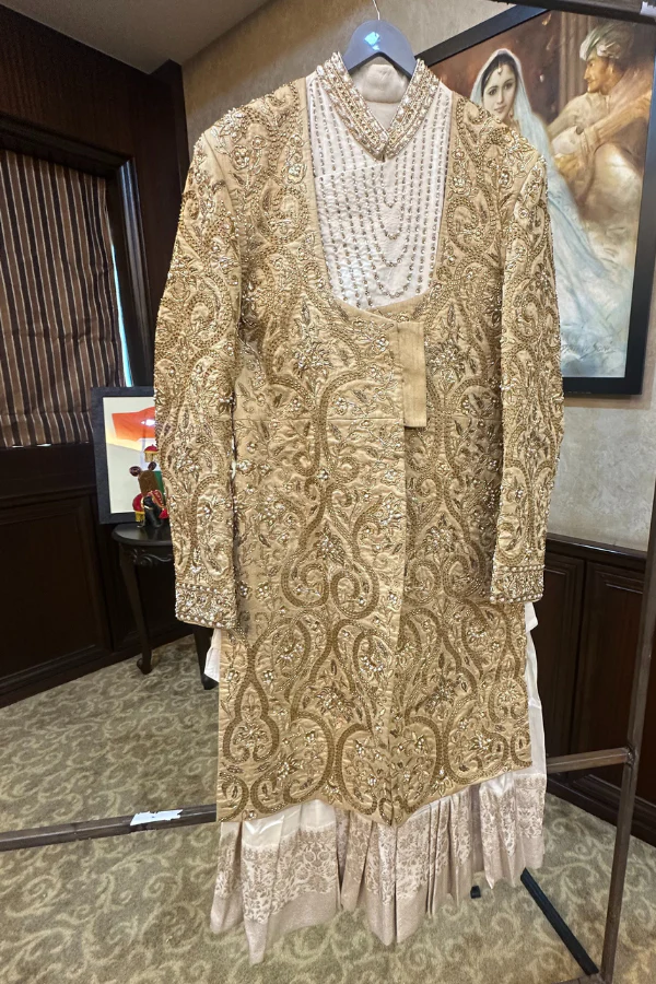 Neeta Lulla gold & off white groom sherwani set - Image 2
