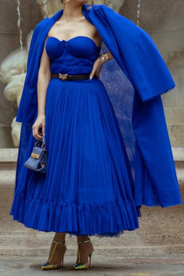 Nidhi and Mahak Blue Dress