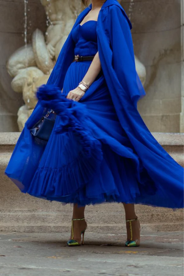 Nidhi and Mahak Blue Dress - Image 3