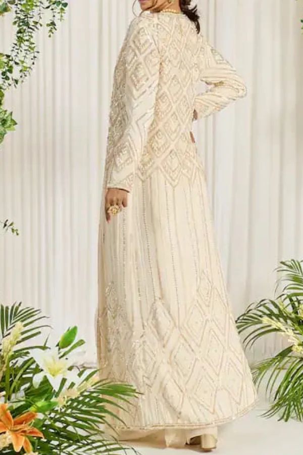 Nidhika Shekhar White Pre Draped Saree - Image 2
