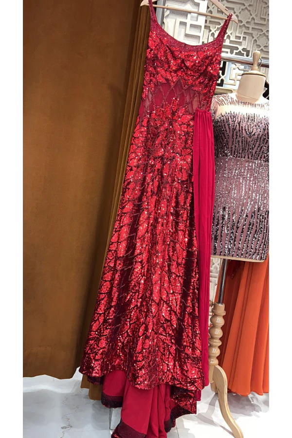 Nikhita Tandon red sequinned gown - Image 2
