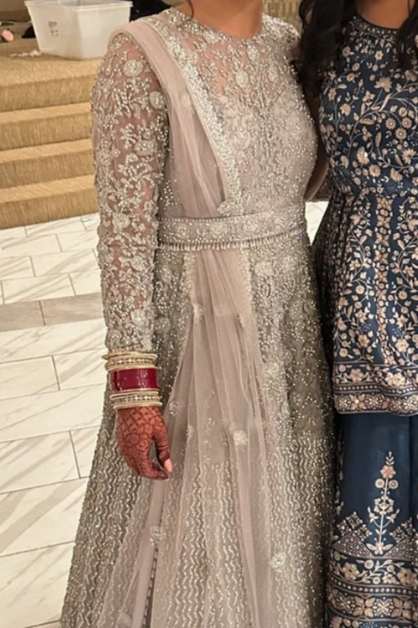 NITIKA GUJRAL Grey Sequin Embroidered Gown - Image 2