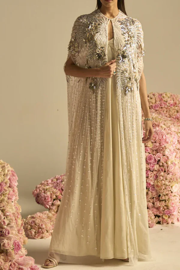 Not So Serious by Pallavi Mohan Ryse cape & dress
