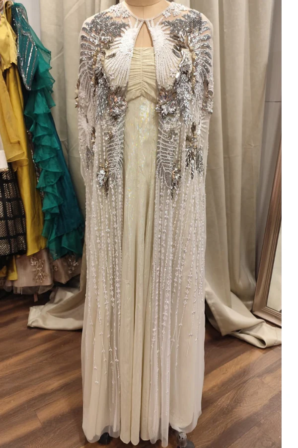 Not So Serious by Pallavi Mohan Ryse cape & dress - Image 5