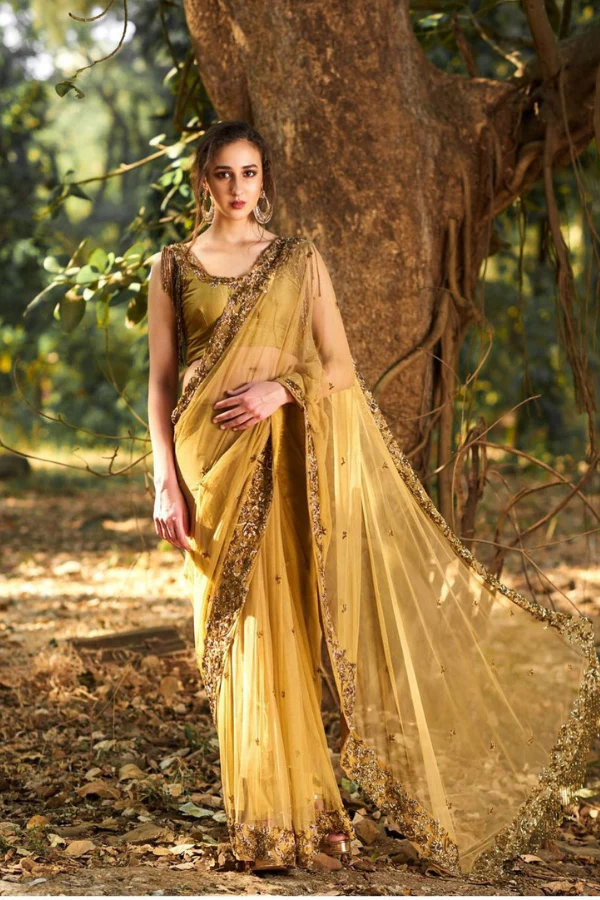 Olive Embellished Saree