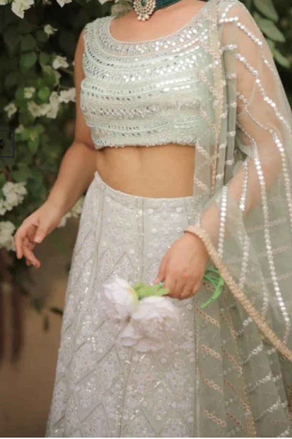 ombre mint green lehenga set - Image 2