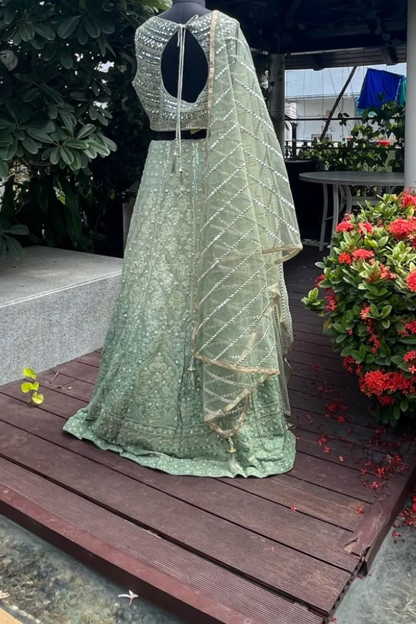 ombre mint green lehenga set - Image 4