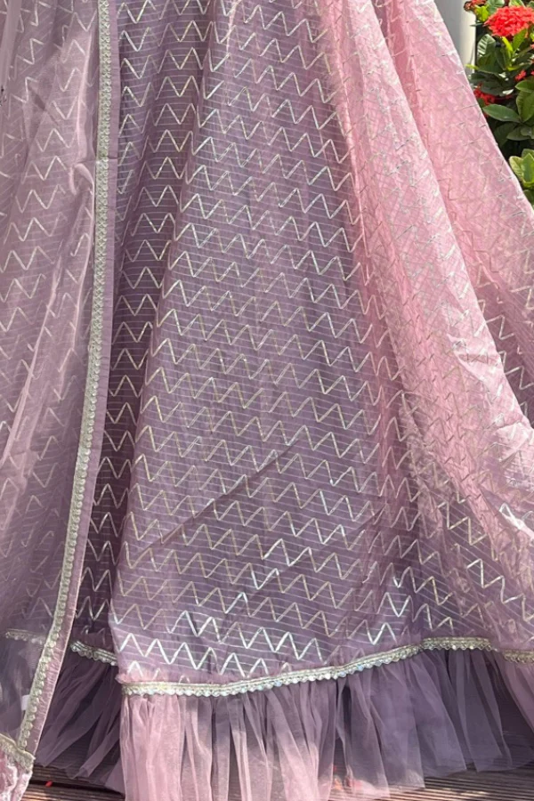 Onion pink lehenga set - Image 3
