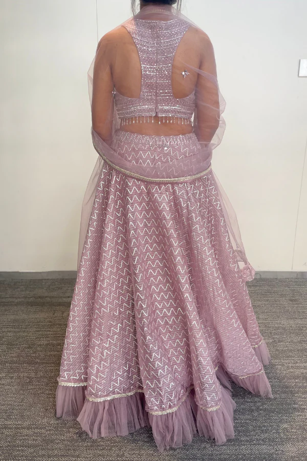 Onion pink lehenga set - Image 5