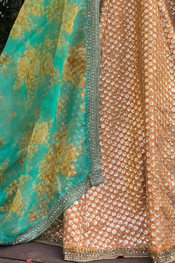 Sabyasachi Orange bridal lehenga set - Image 6
