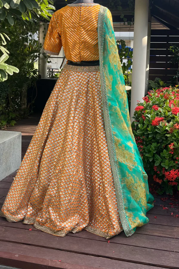 Sabyasachi Orange bridal lehenga set - Image 7