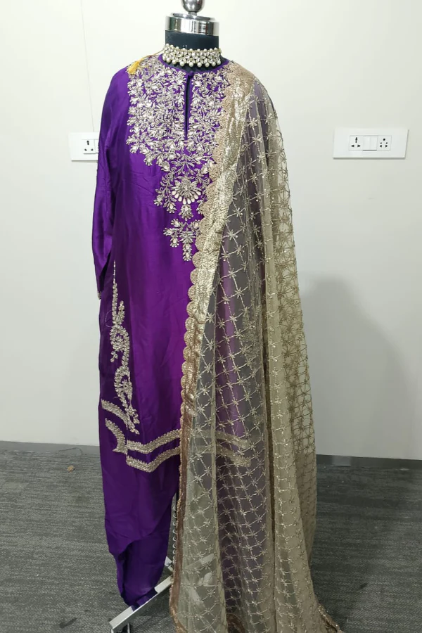 Ornate Violet Suit Set - Image 3