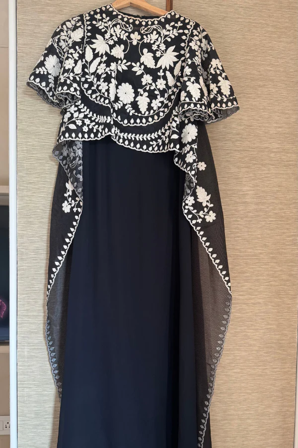 Pankaj and Nidhi Black embroidered Gown