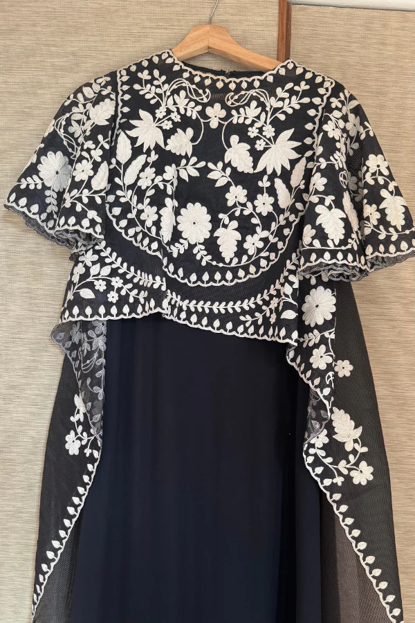 Pankaj and Nidhi Black embroidered Gown - Image 3