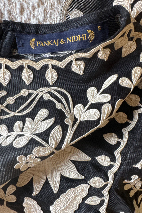 Pankaj and Nidhi Black embroidered Gown - Image 5