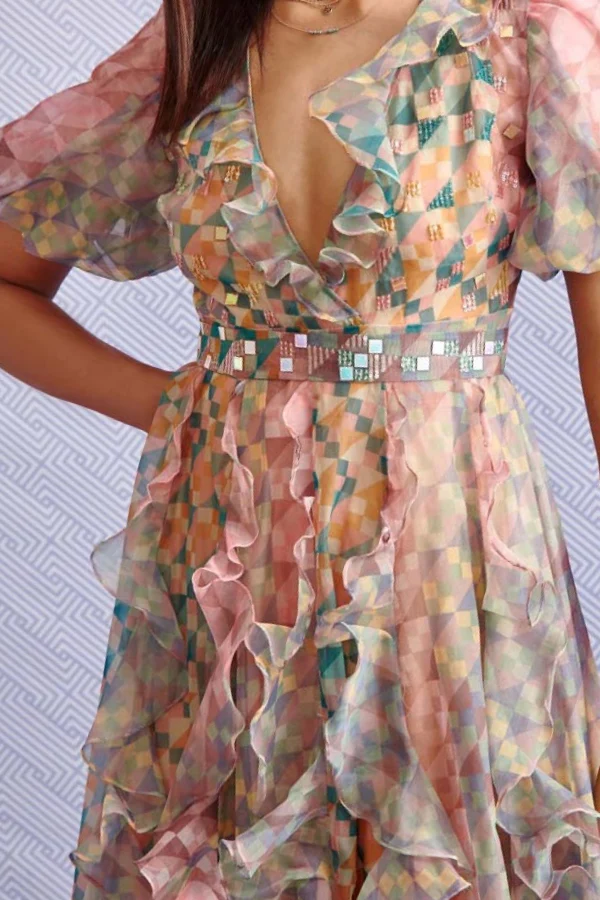 Pankaj & Nidhi RUFFLE MAXI DRESS - Image 3