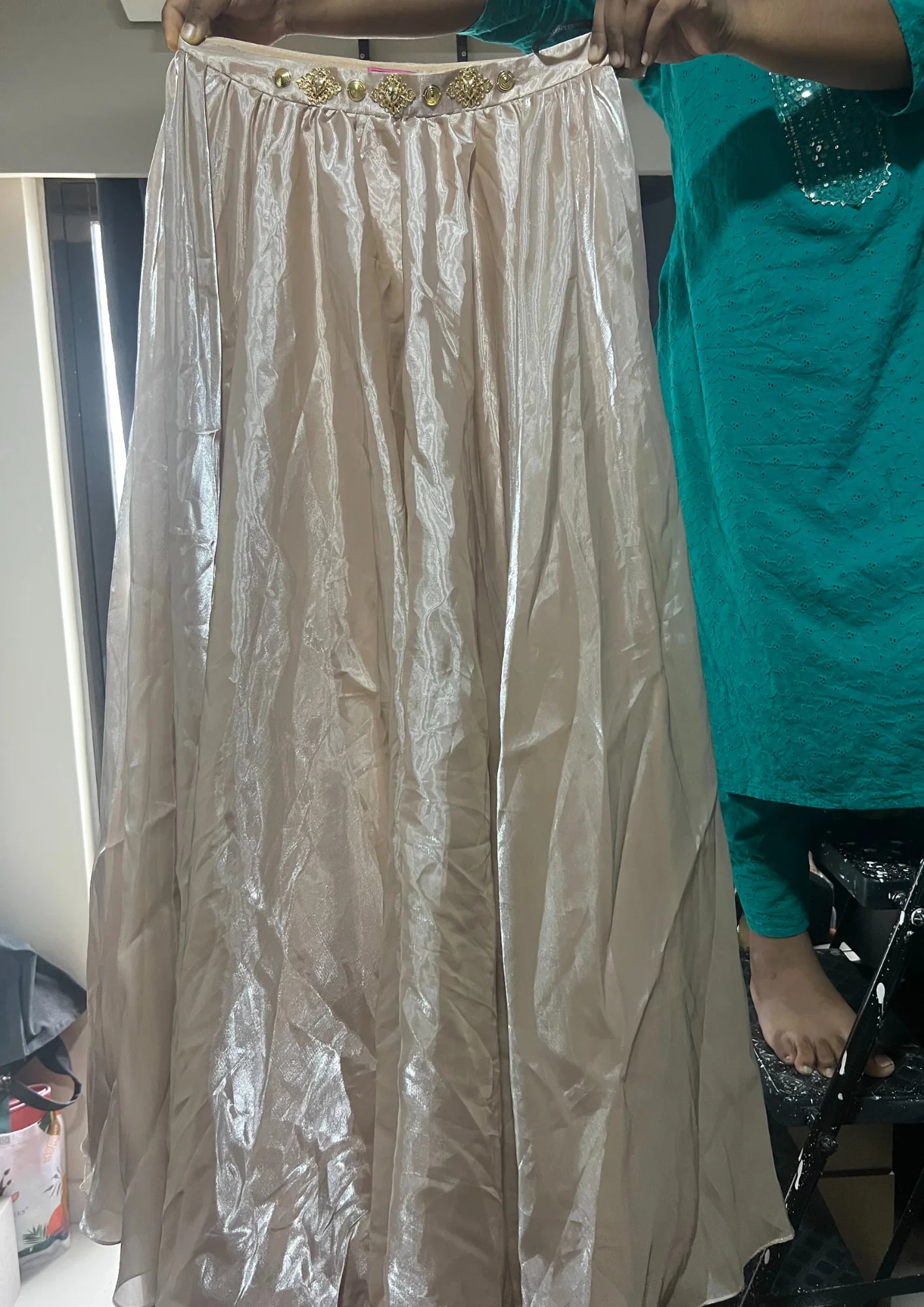 Papa Don't Preach Beige Lehenga Set - Image 4