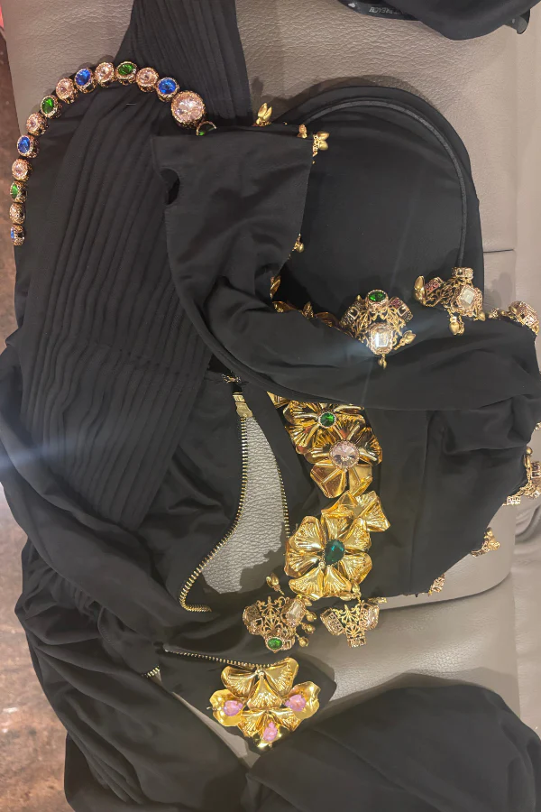 Papa don't preach black pre-draped saree - Image 4